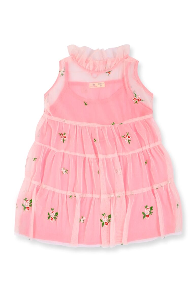 Girls Pink Net Dress