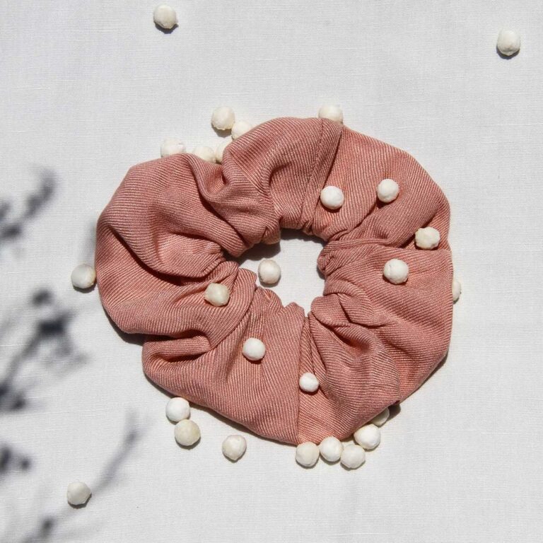 Ribbed Blush Scrunchie